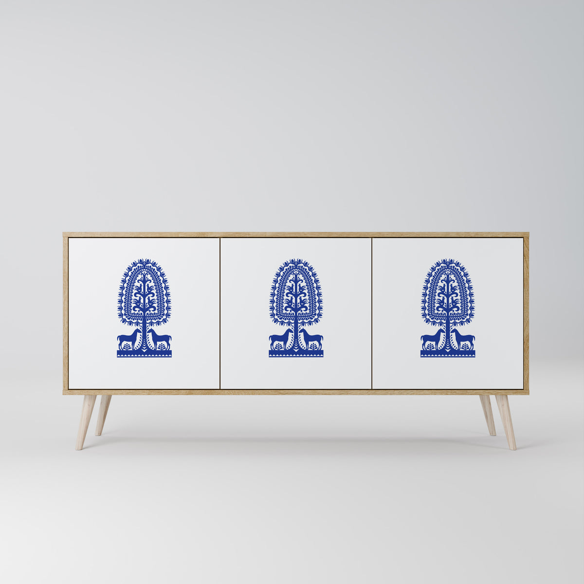 POLISH FOLK ART 3-türiges Sideboard