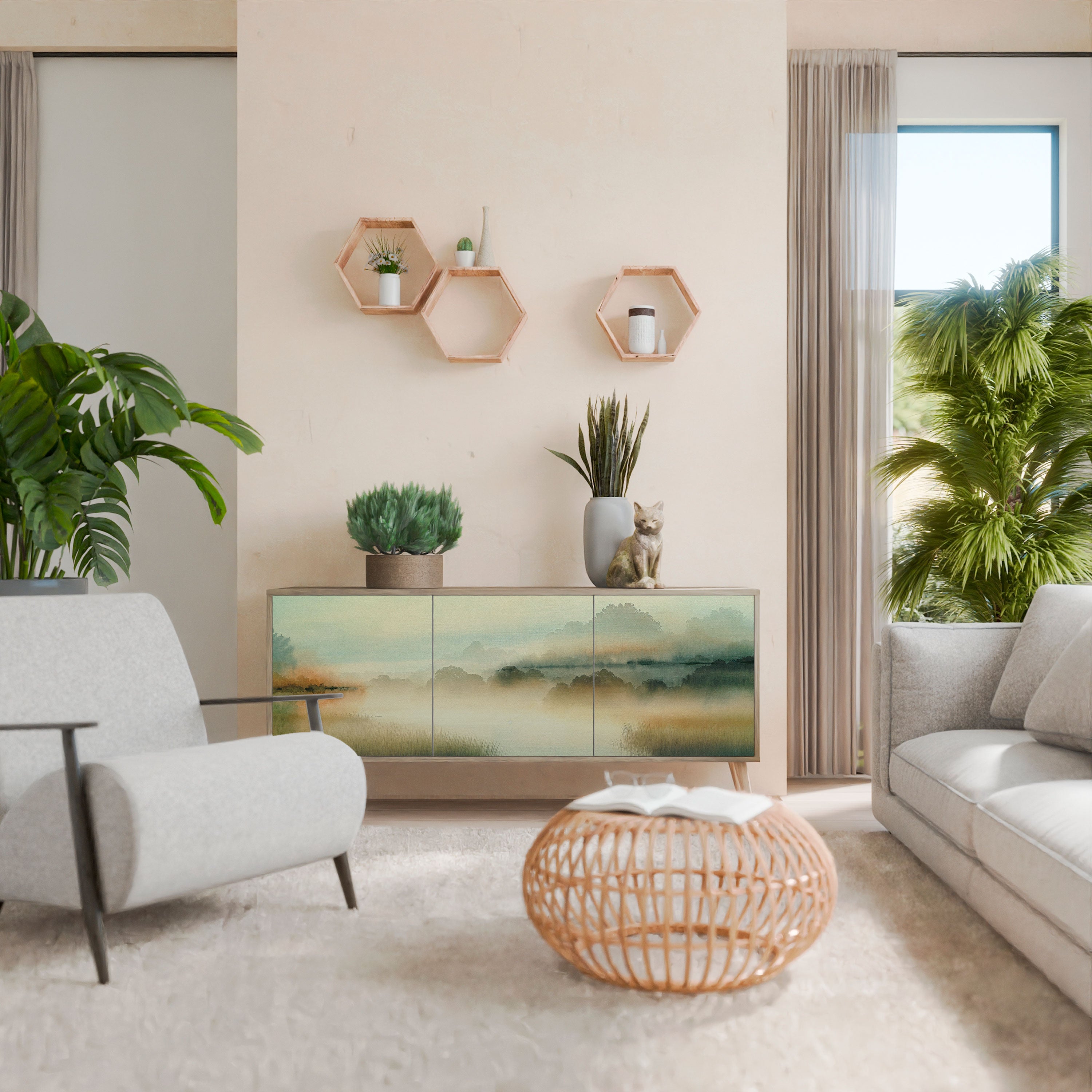 MORNING BY THE LAKE Μπουφές 3-θυρών