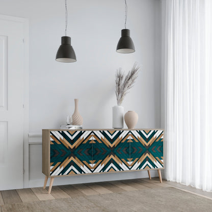 Credenza ARTISTIC GEOMETRY a 3 ante in effetto rovere