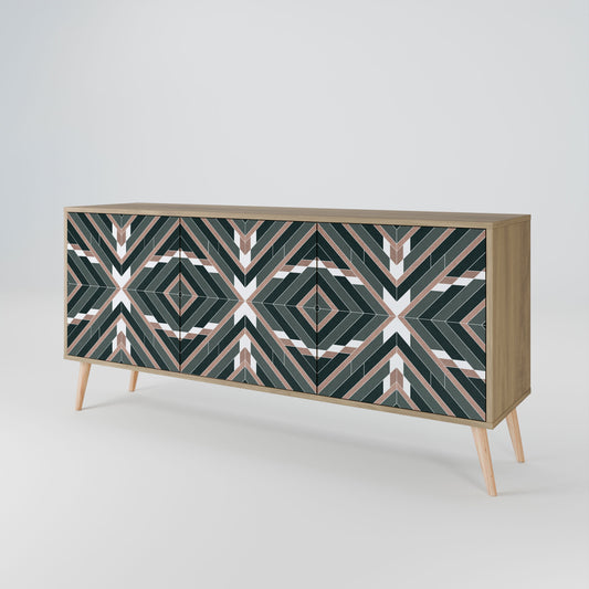 Credenza DIMENSION DELIGHTS a 3 ante in effetto rovere