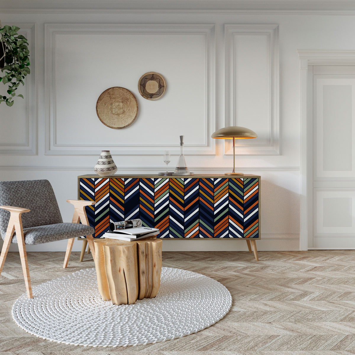 VIBRANT PATCHWORK 3-Door Sideboard
