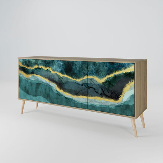 Credenza a 3 ante GOLDRUSH ODYSSEY in effetto rovere