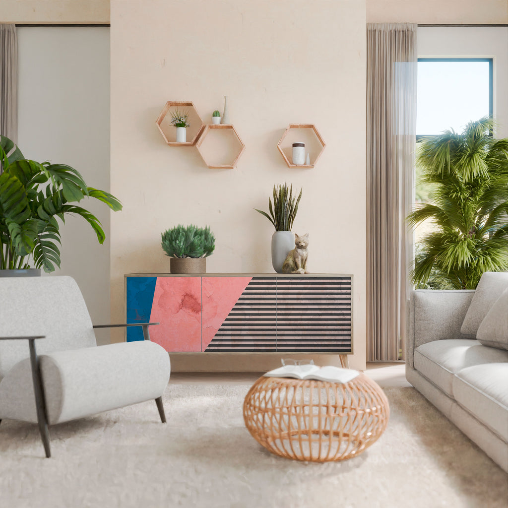 GLAMOROUS STRIPE Aparador de 3 Puertas