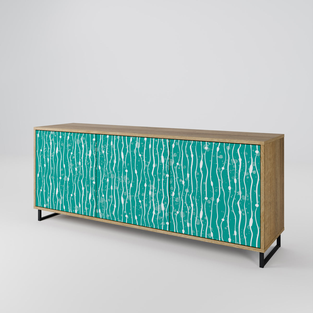 TURQUOISE RAIN Skänk med tre dörrar