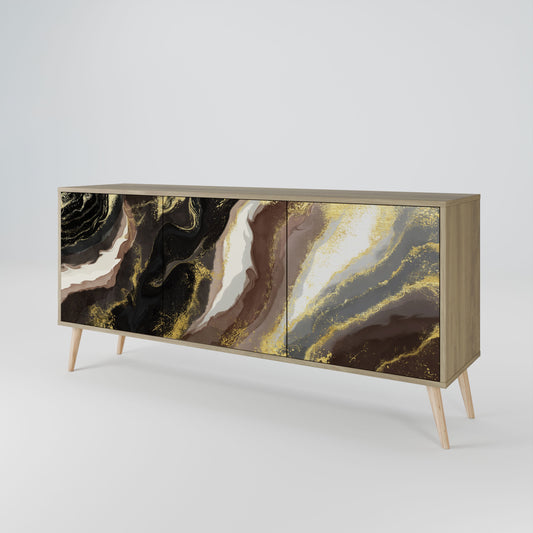 Credenza a 3 ante GOLD DUST in effetto rovere