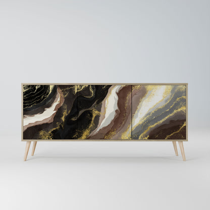 Credenza a 3 ante GOLD DUST in effetto rovere