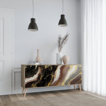 Credenza a 3 ante GOLD DUST in effetto rovere