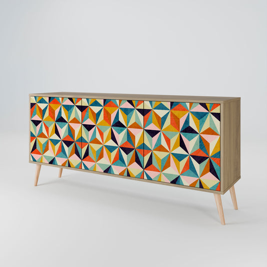 Credenza TESSELATE TREASURES a 3 ante in effetto rovere