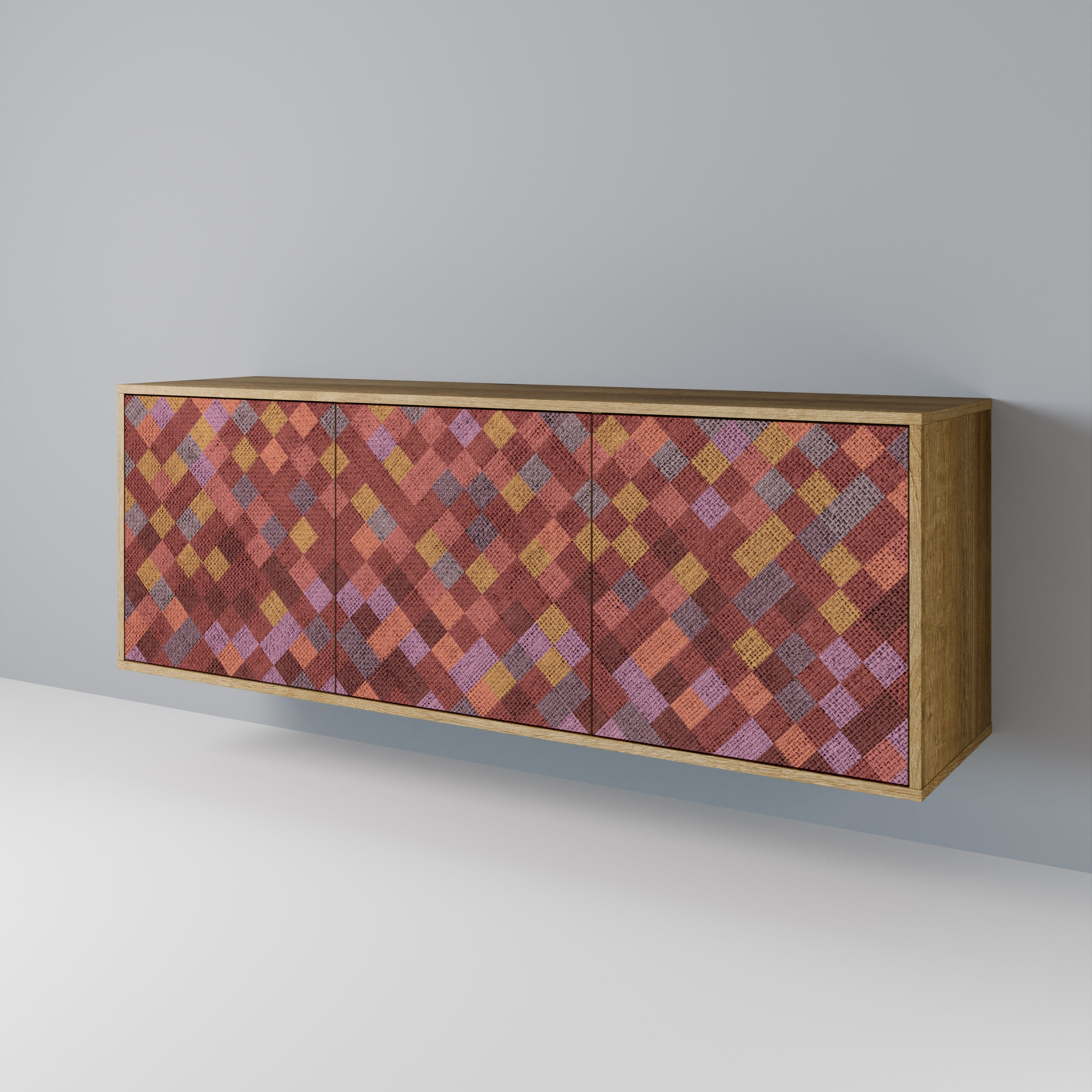 PAINTED SQUARES 3-Door Sideboard