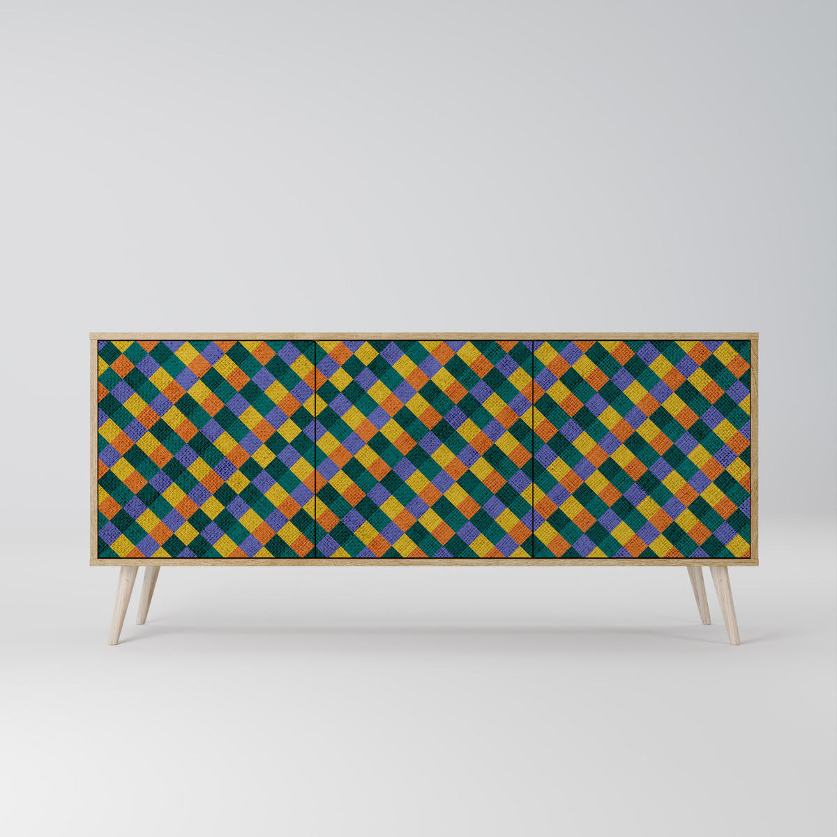PAINTED SQUARES MIX 3-türiges Sideboard