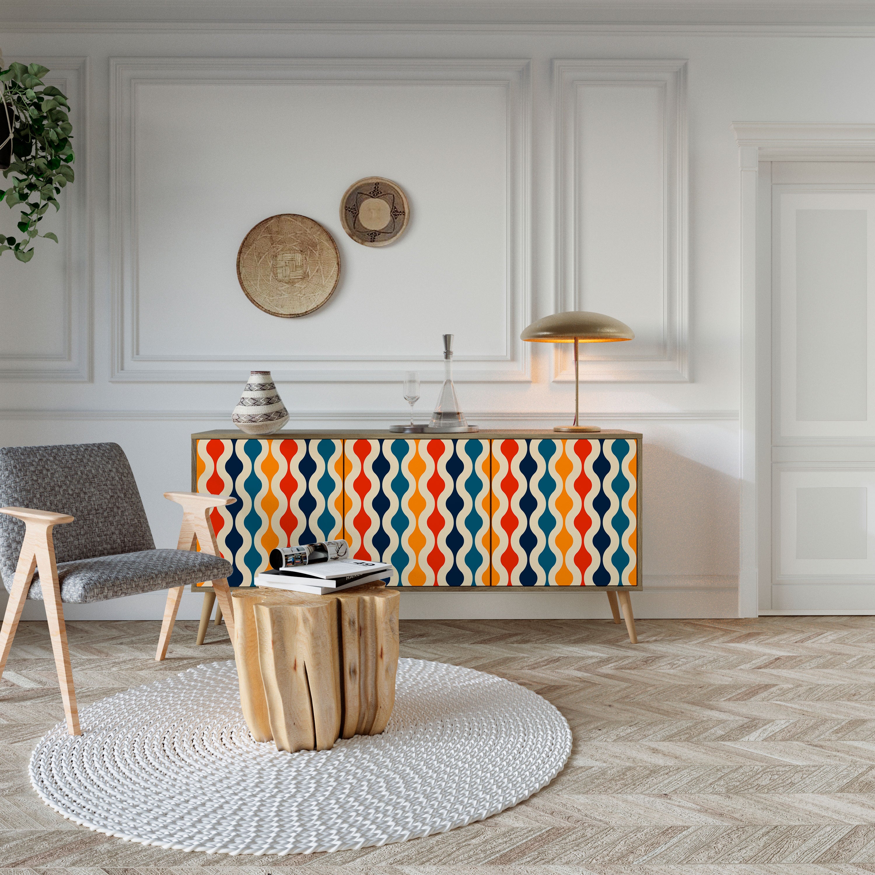 COLORFUL NOSTALGIA 3-Door Sideboard