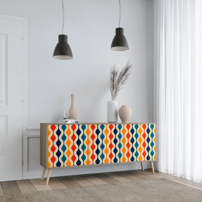 Credenza a 3 ante COLORFUL NOSTALGIA in effetto rovere