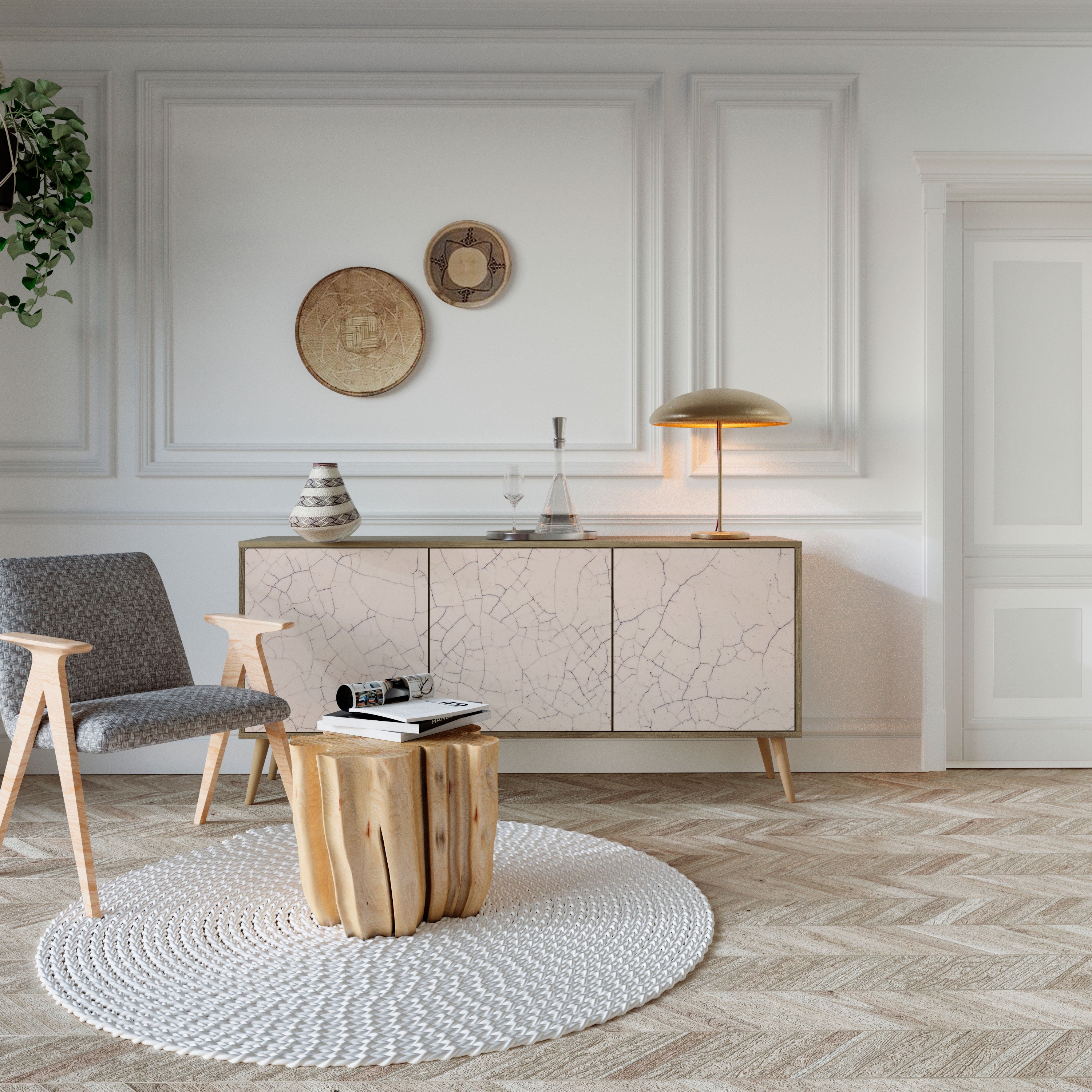 CERAMIC TEXTURE 3-Door Sideboard