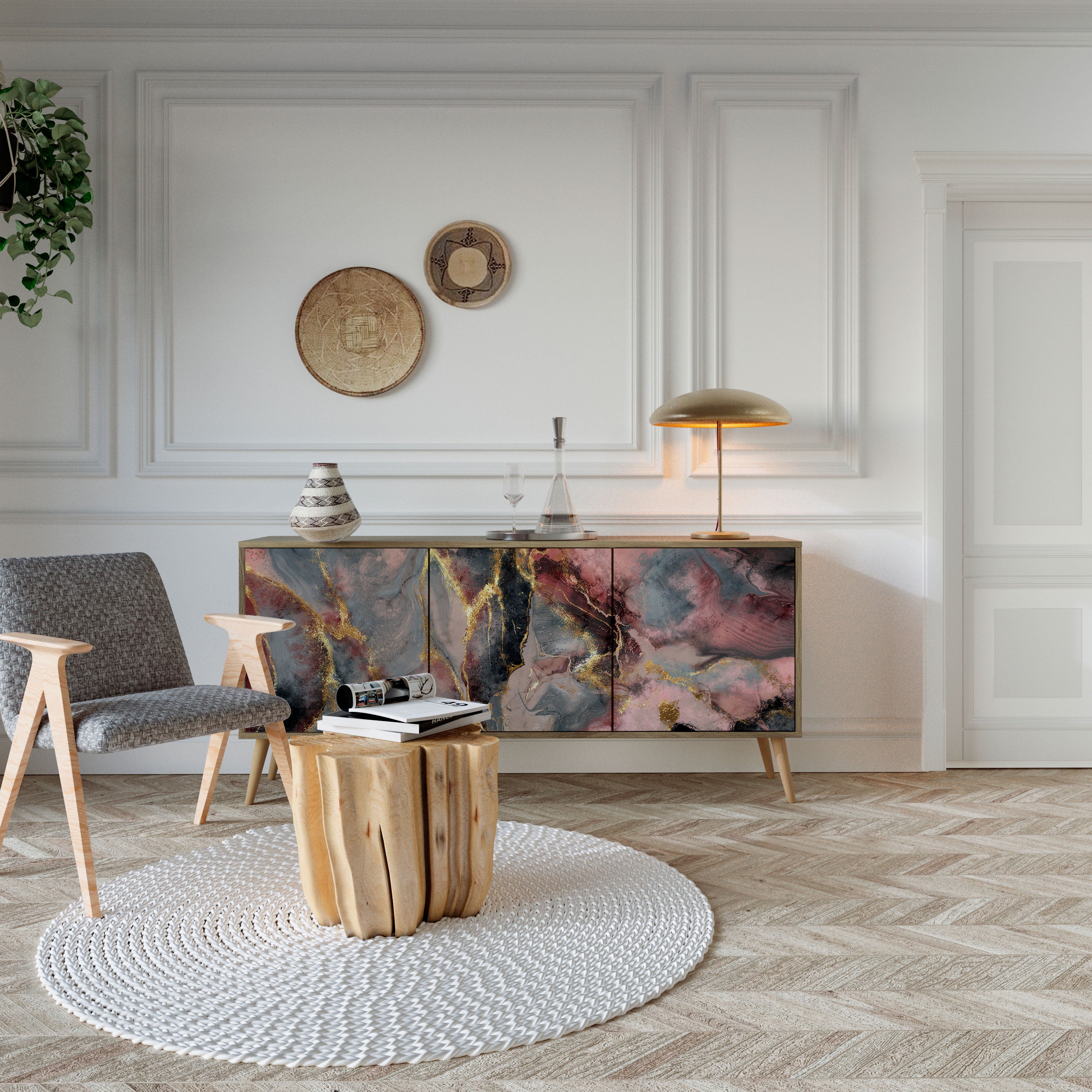 GOLDEN TIDES 3-Door Sideboard