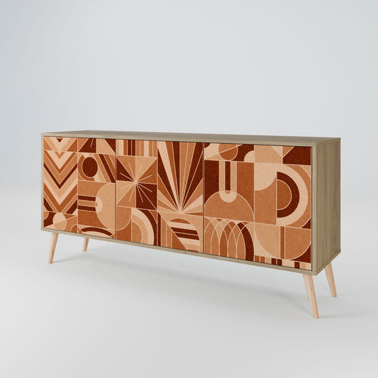 Credenza PRISM MOSAIC a 3 ante in effetto rovere