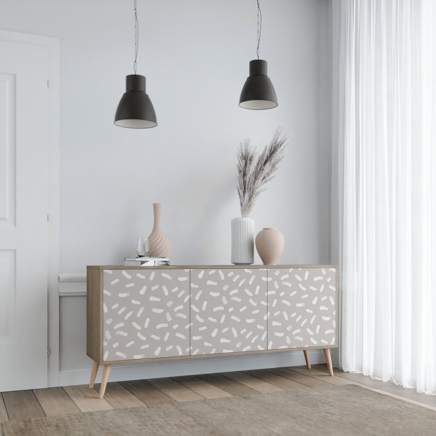 Credenza PASSING SECONDS a 3 ante in effetto rovere