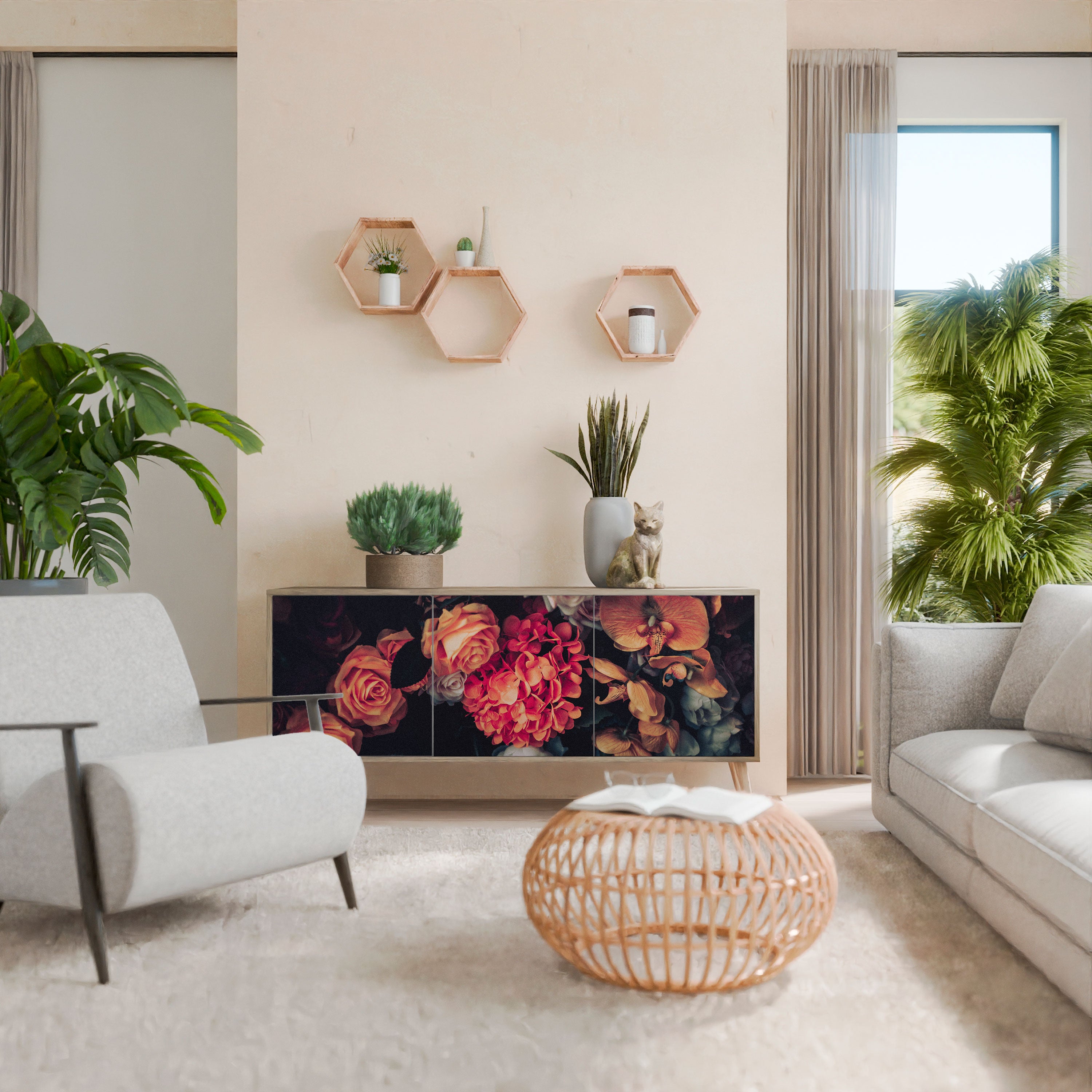 NEVERENDING BLOOM 3-Door Sideboard