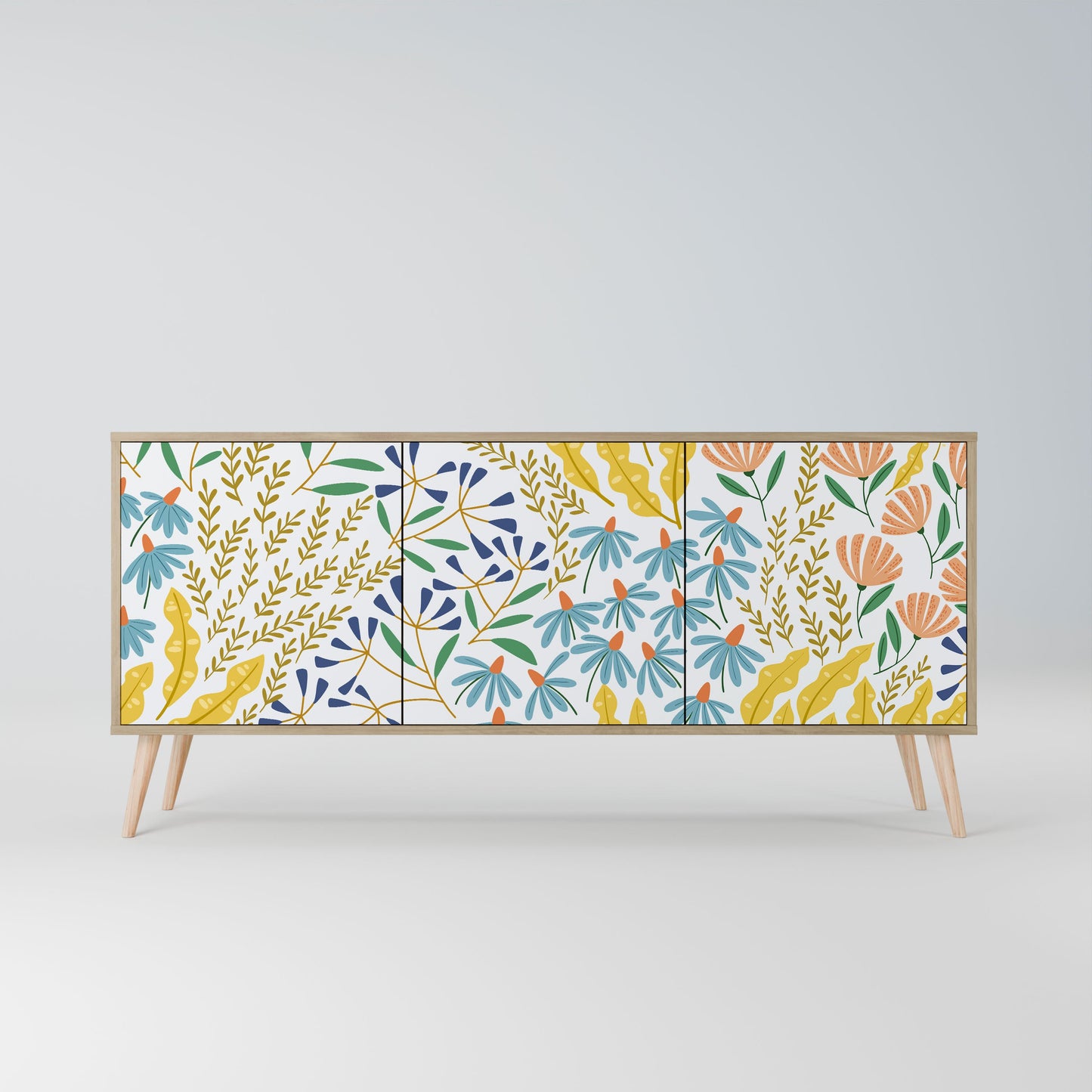 Credenza HELLO SPRING a 3 ante effetto rovere