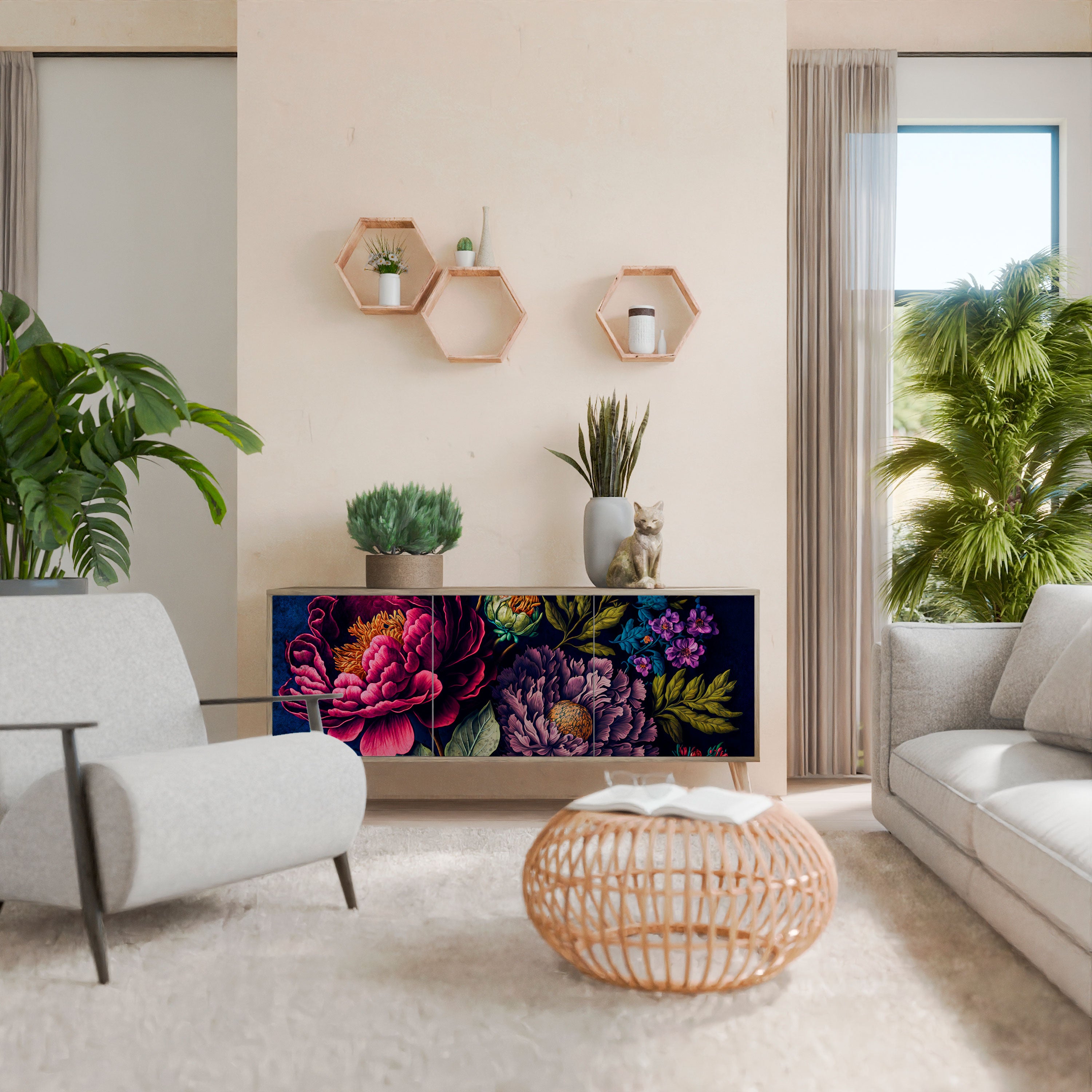 BLOOMING ELEGANCE 3-türiges Sideboard