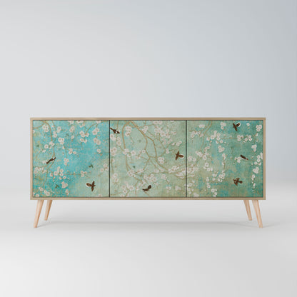 Credenza BLOOMING CHARM a 3 ante in effetto rovere