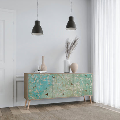 Credenza BLOOMING CHARM a 3 ante in effetto rovere