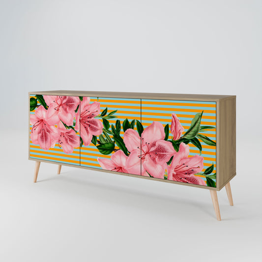 Credenza FRAGILE BEAUTY a 3 ante in effetto rovere