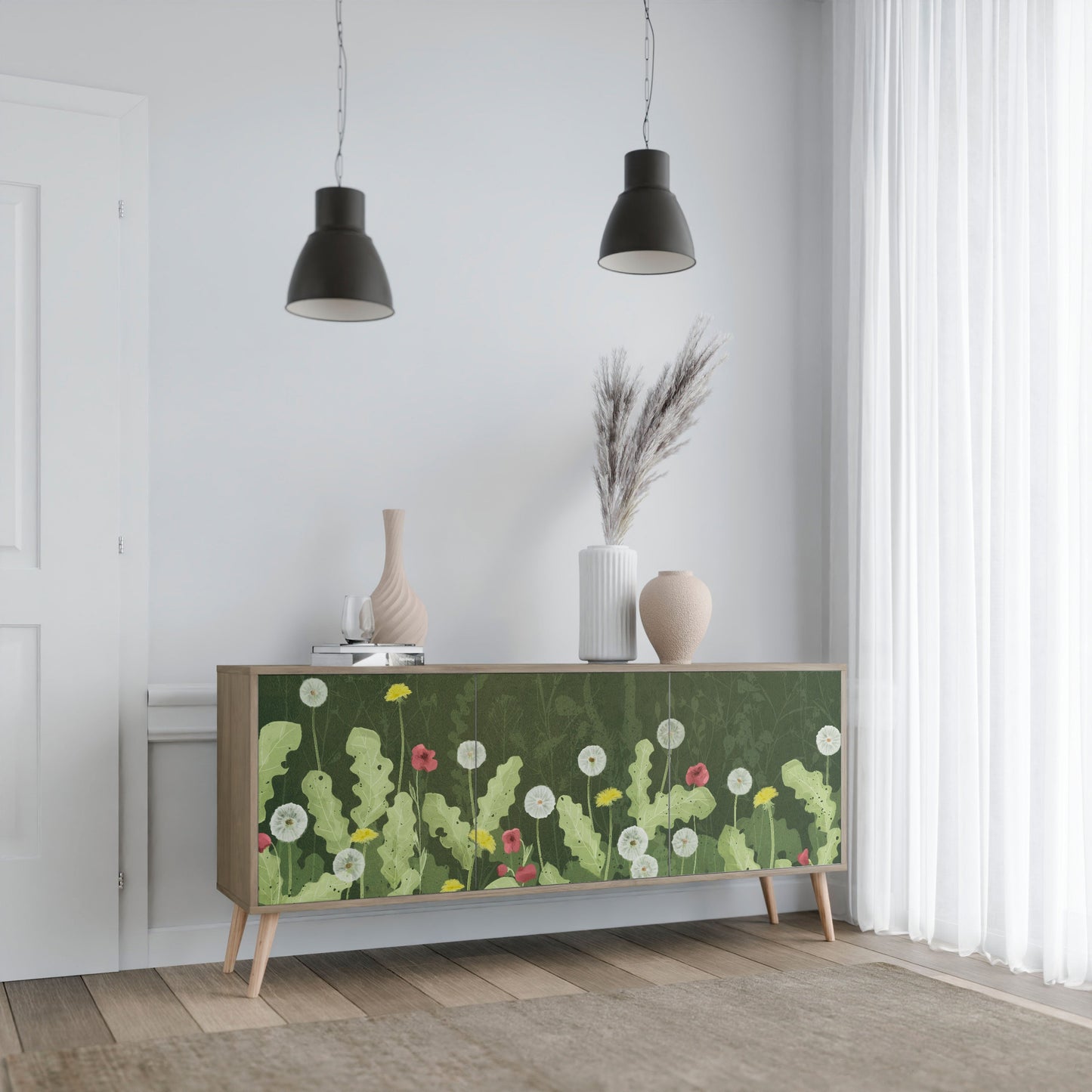 DANDELION AMUSE 3-Door Sideboard in Oak Effect