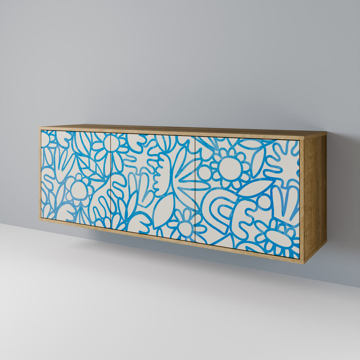 BLOOMY MORNING 3-türiges Sideboard