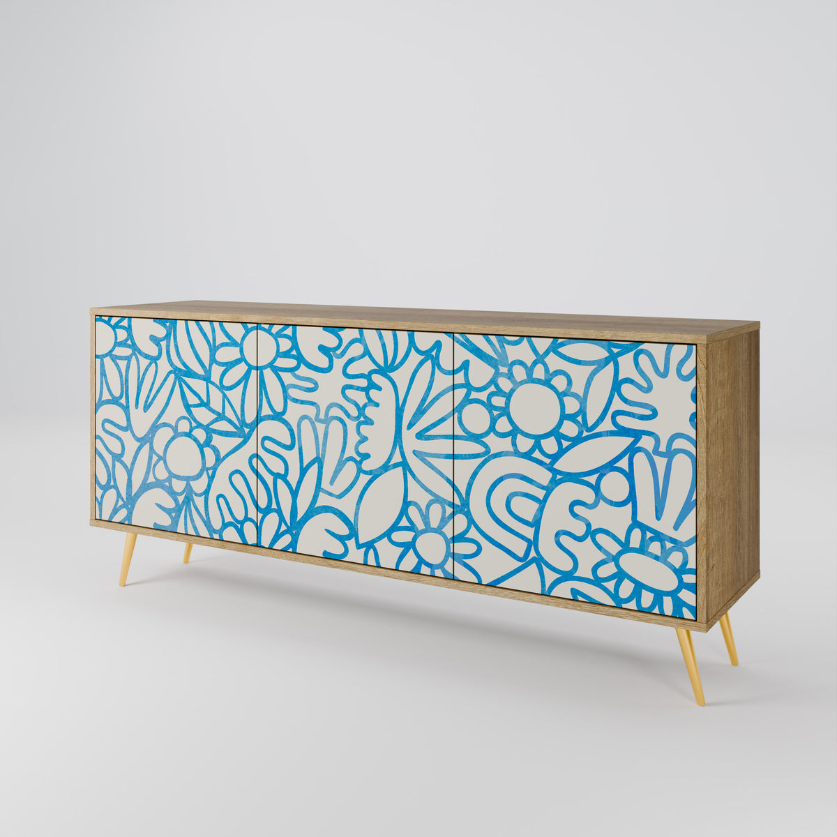 BLOOMY MORNING 3-türiges Sideboard