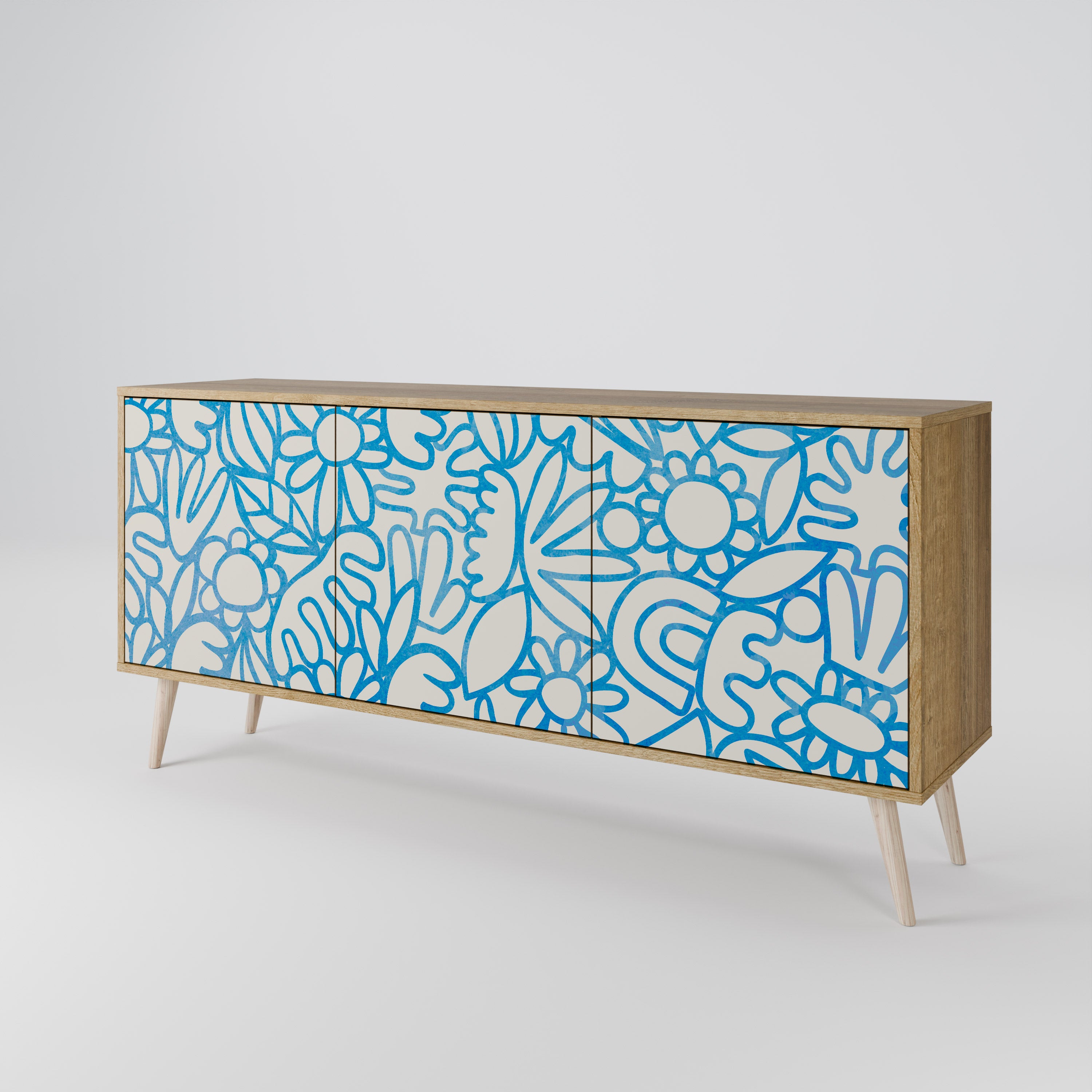 BLOOMY MORNING 3-Door Sideboard