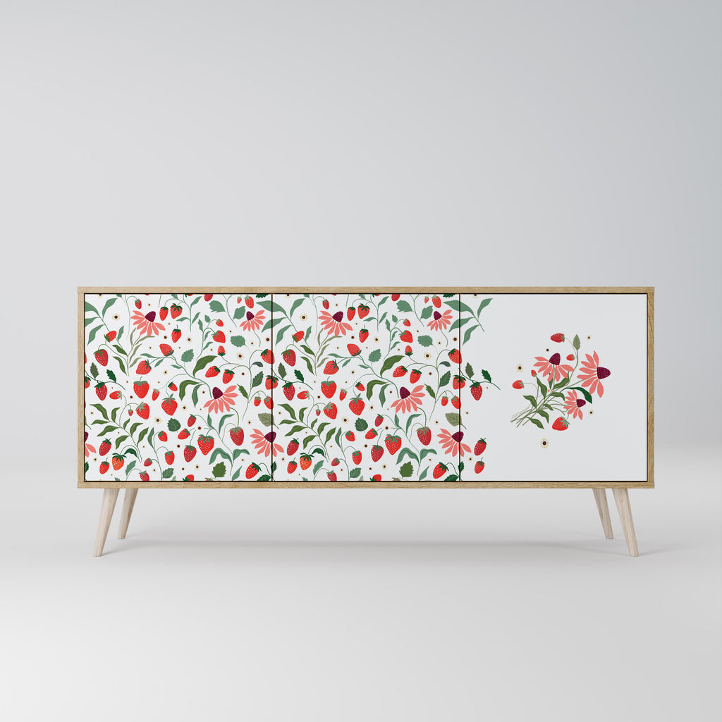 FLOWERS AND STRAWBERRIES 3-Door Sideboard