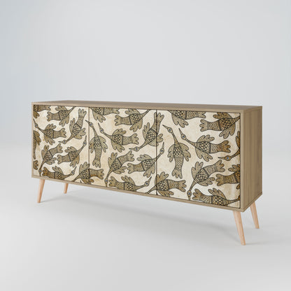 Credenza ALMONDINE SONGBIRD a 3 ante in effetto rovere