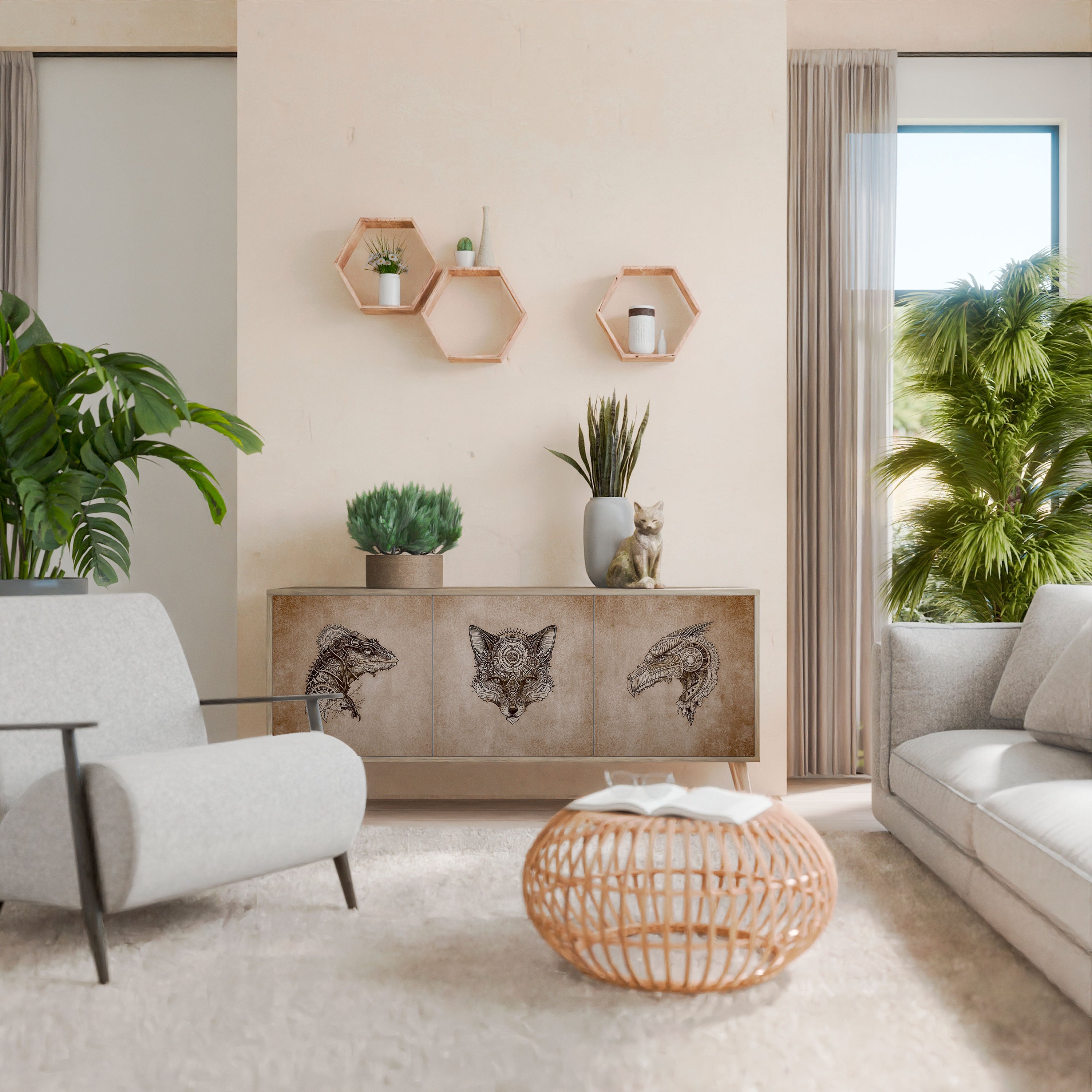 STEAMPUNK CLAN 3-Door Sideboard