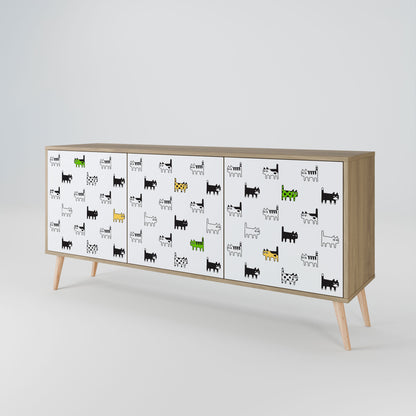 CATS COMPILATION Credenza a 3 ante in effetto rovere