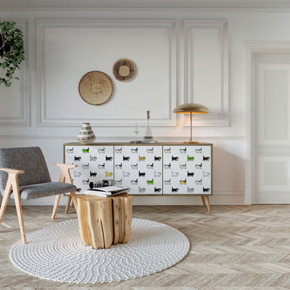 CATS COMPILATION Credenza a 3 ante in effetto rovere