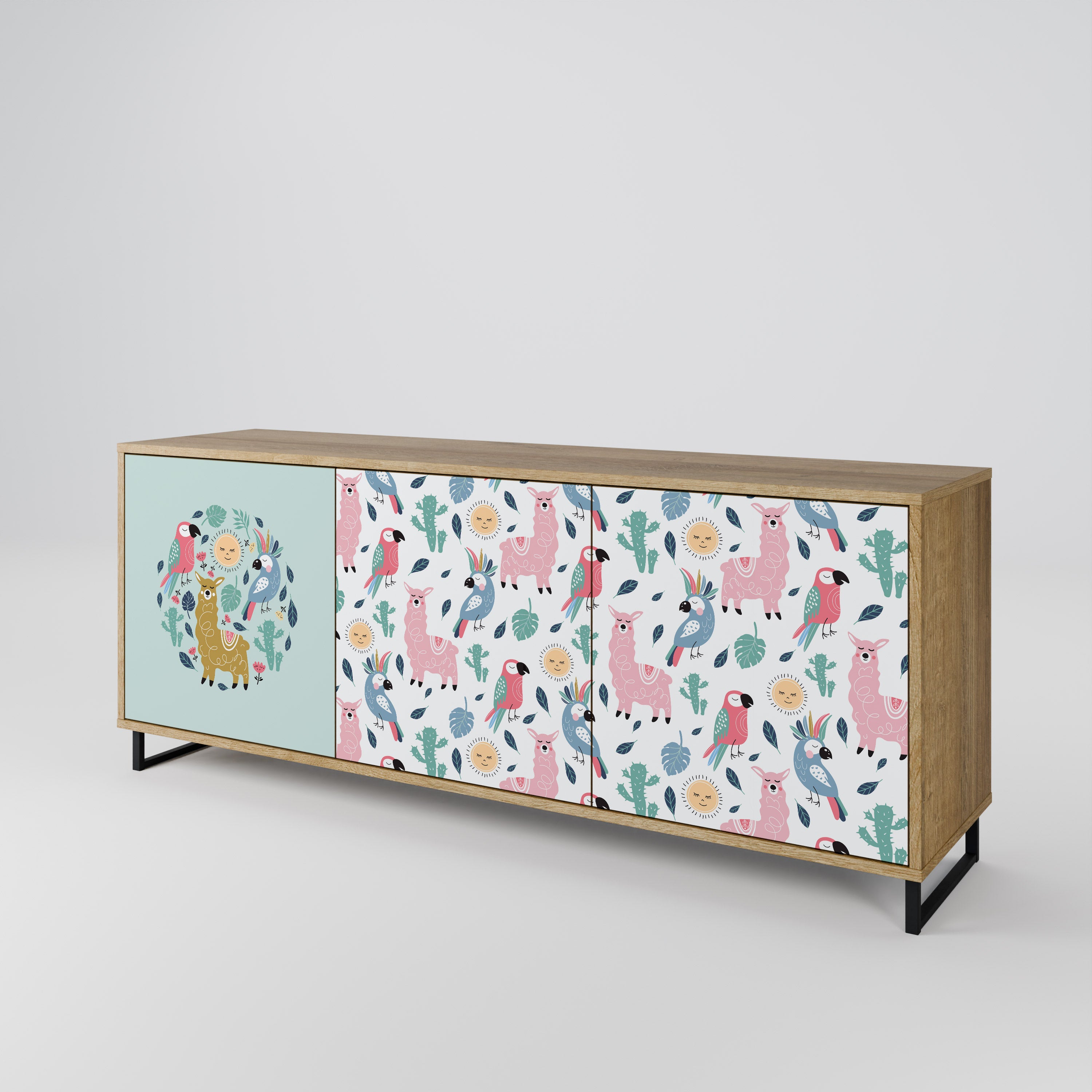 COLORFUL ALPACAS 3-Door Sideboard