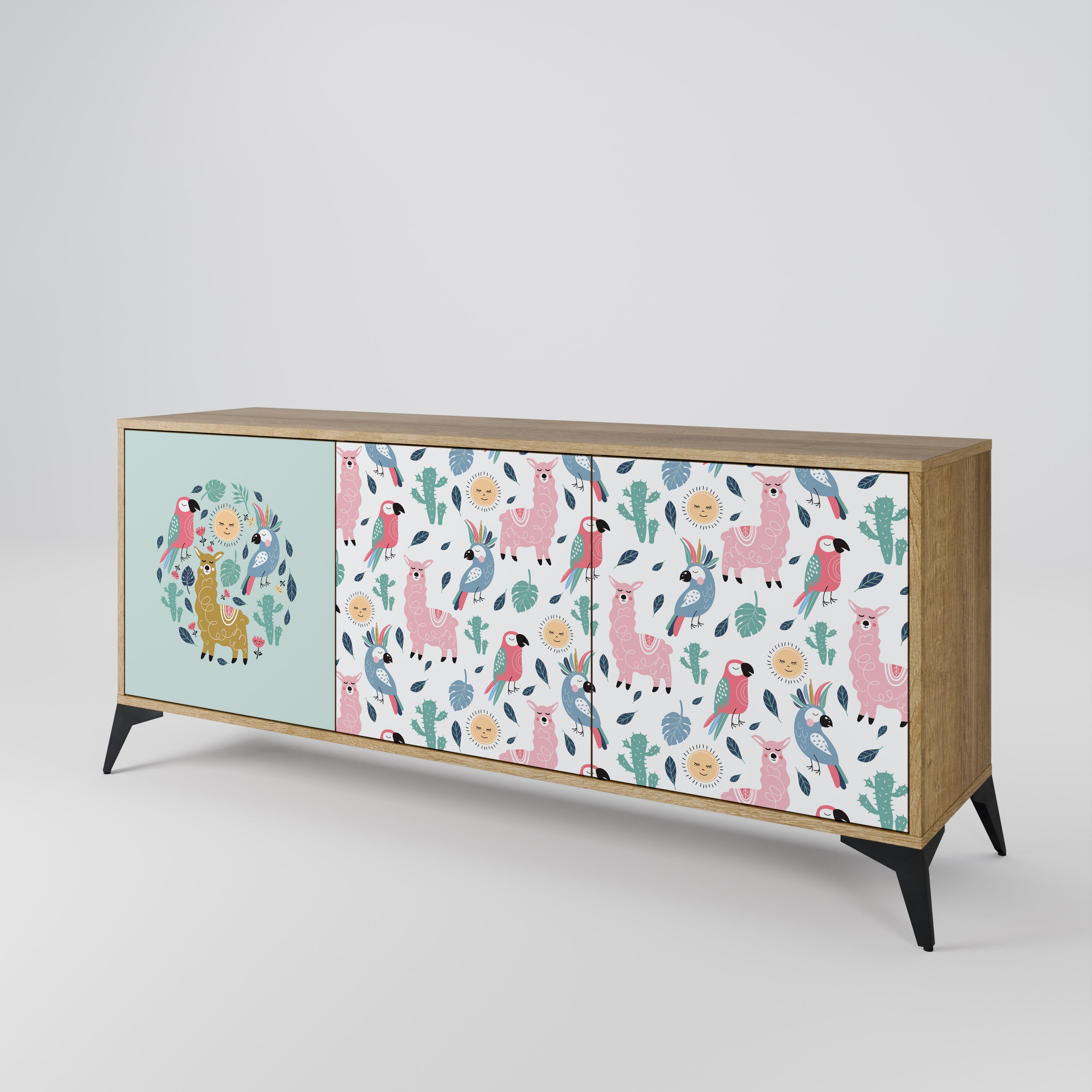 COLORFUL ALPACAS 3-Door Sideboard