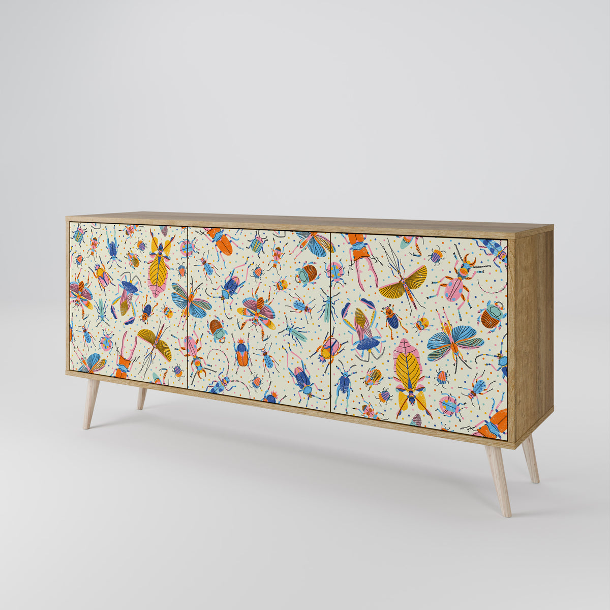 COLORFUL INSECTS 3-Door Sideboard