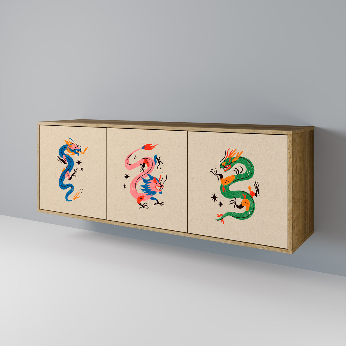MYTHOLOGICAL CREATURES Aparador de 3 Portas