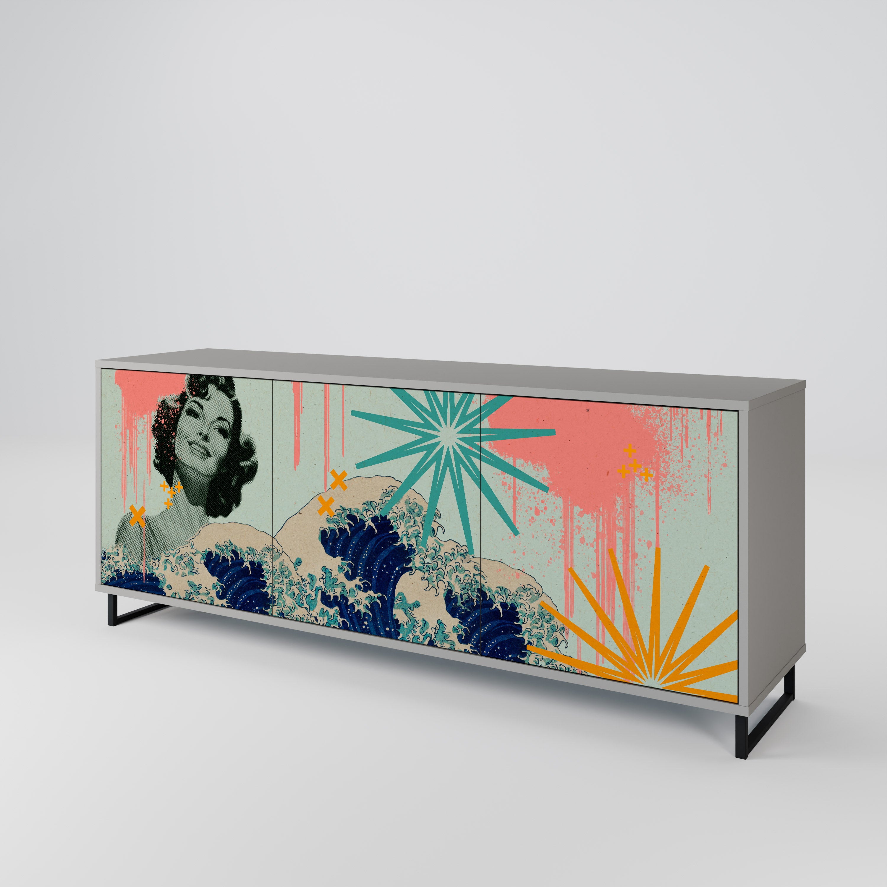 KANAGAWA BEAUTY 3-türiges Sideboard