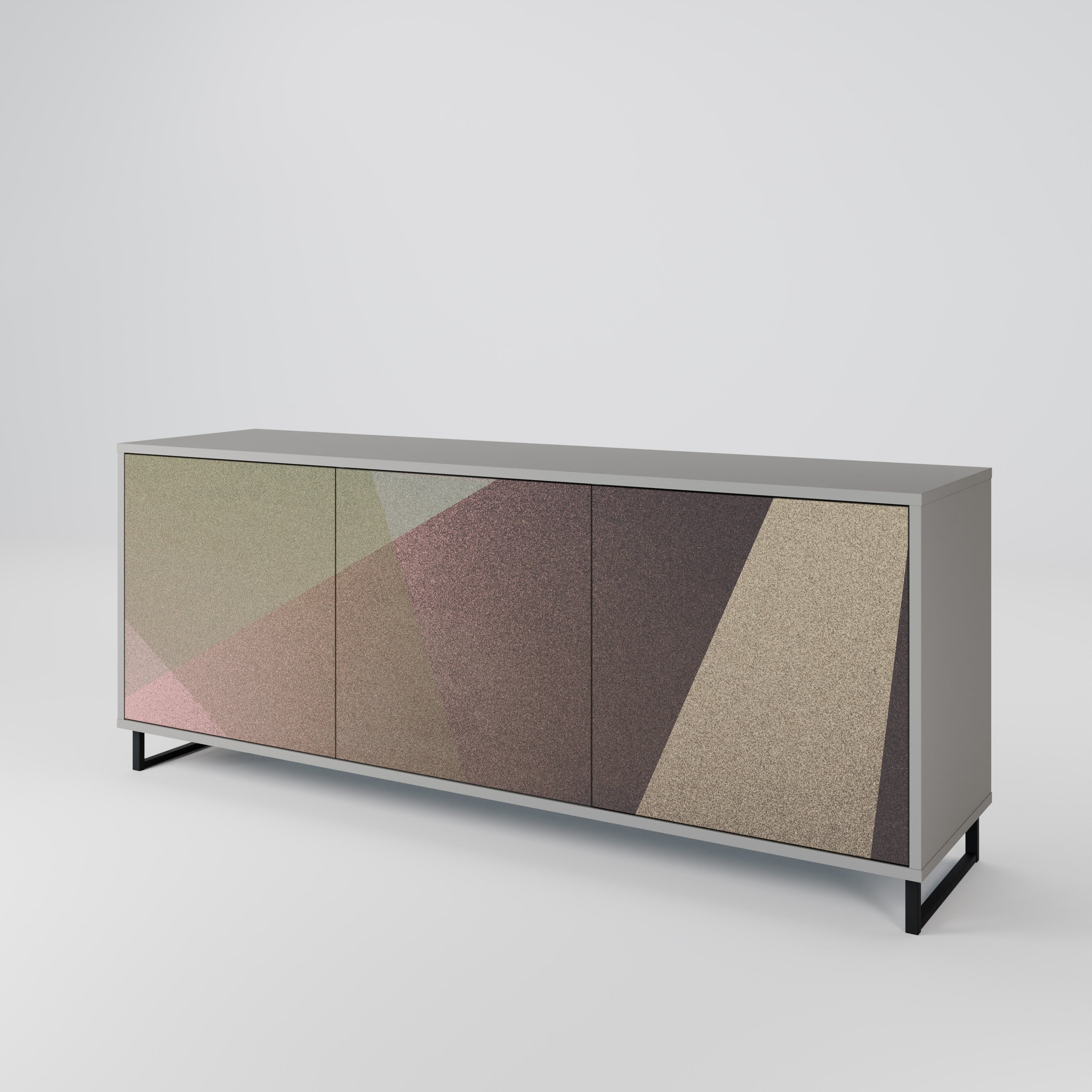 BEIGE GEOMETRY 3-türiges Sideboard