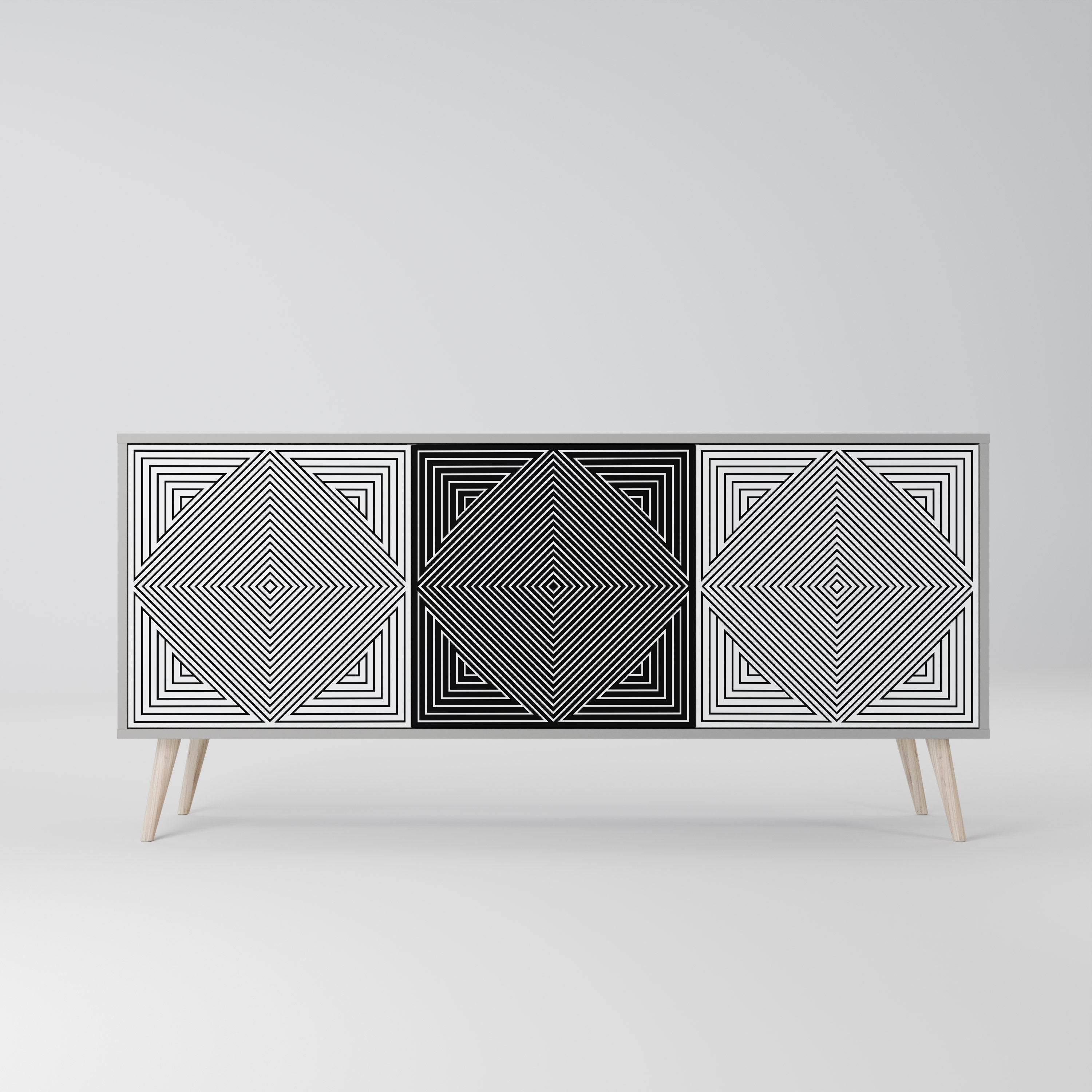 POLYGON ILLUSION 3-Door Sideboard