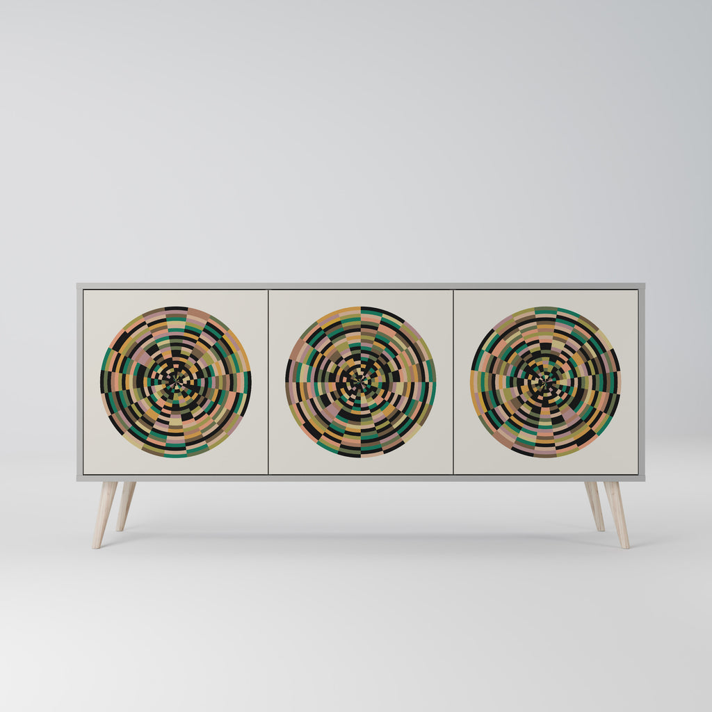 GREEN CIRCLES Skänk med tre dörrar