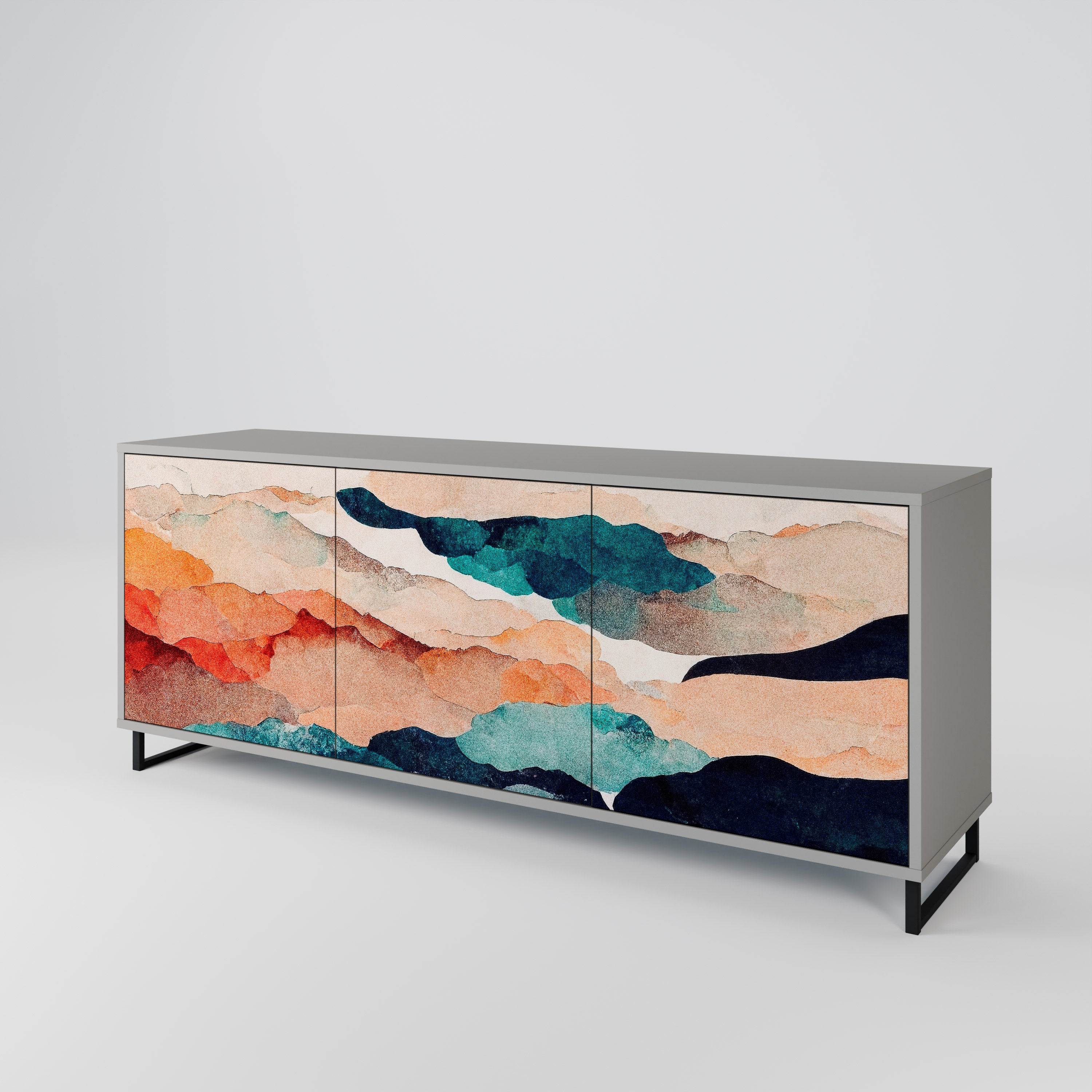 ABSTRACT LANDSCAPE 3-Door Sideboard