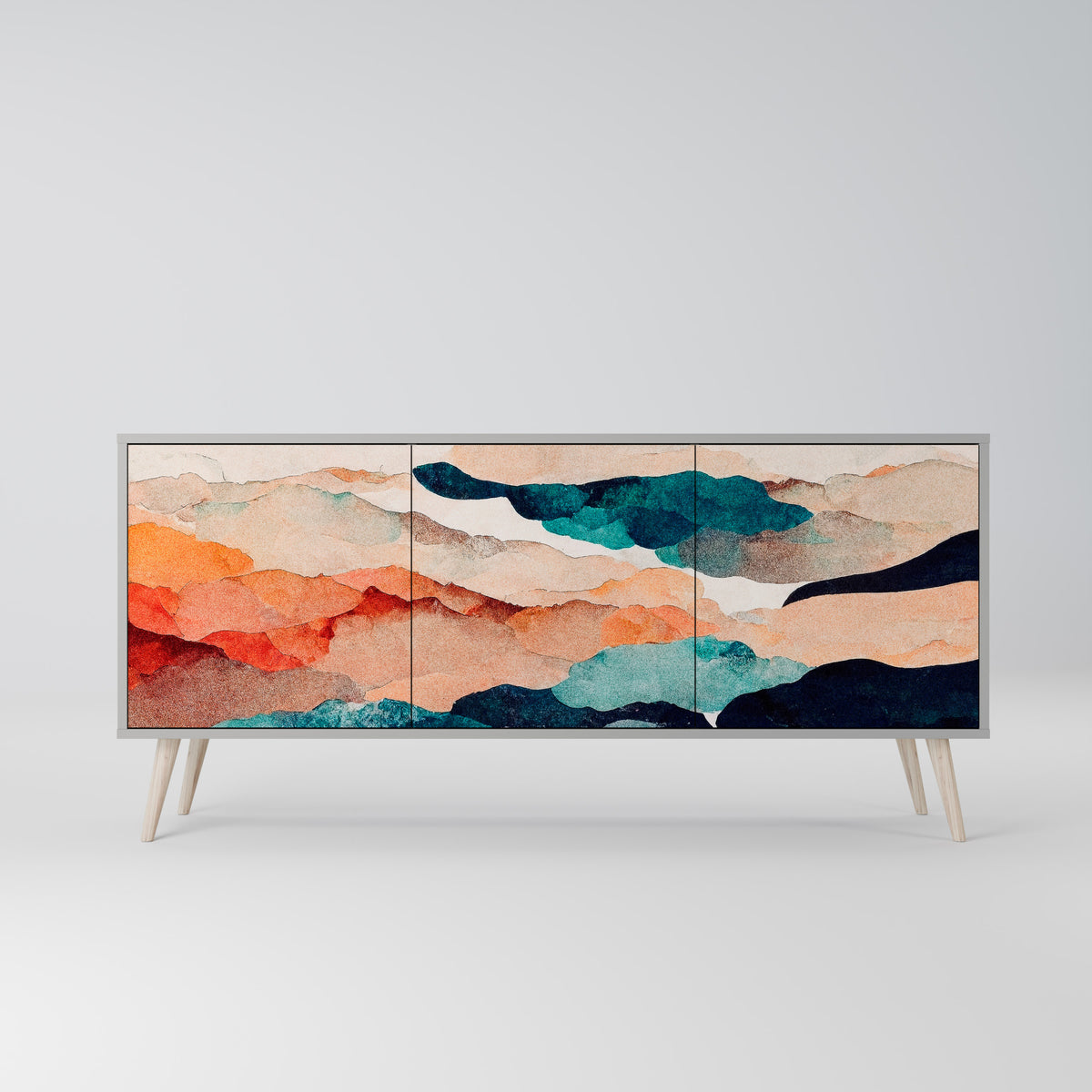 ABSTRACT LANDSCAPE 3-Door Sideboard