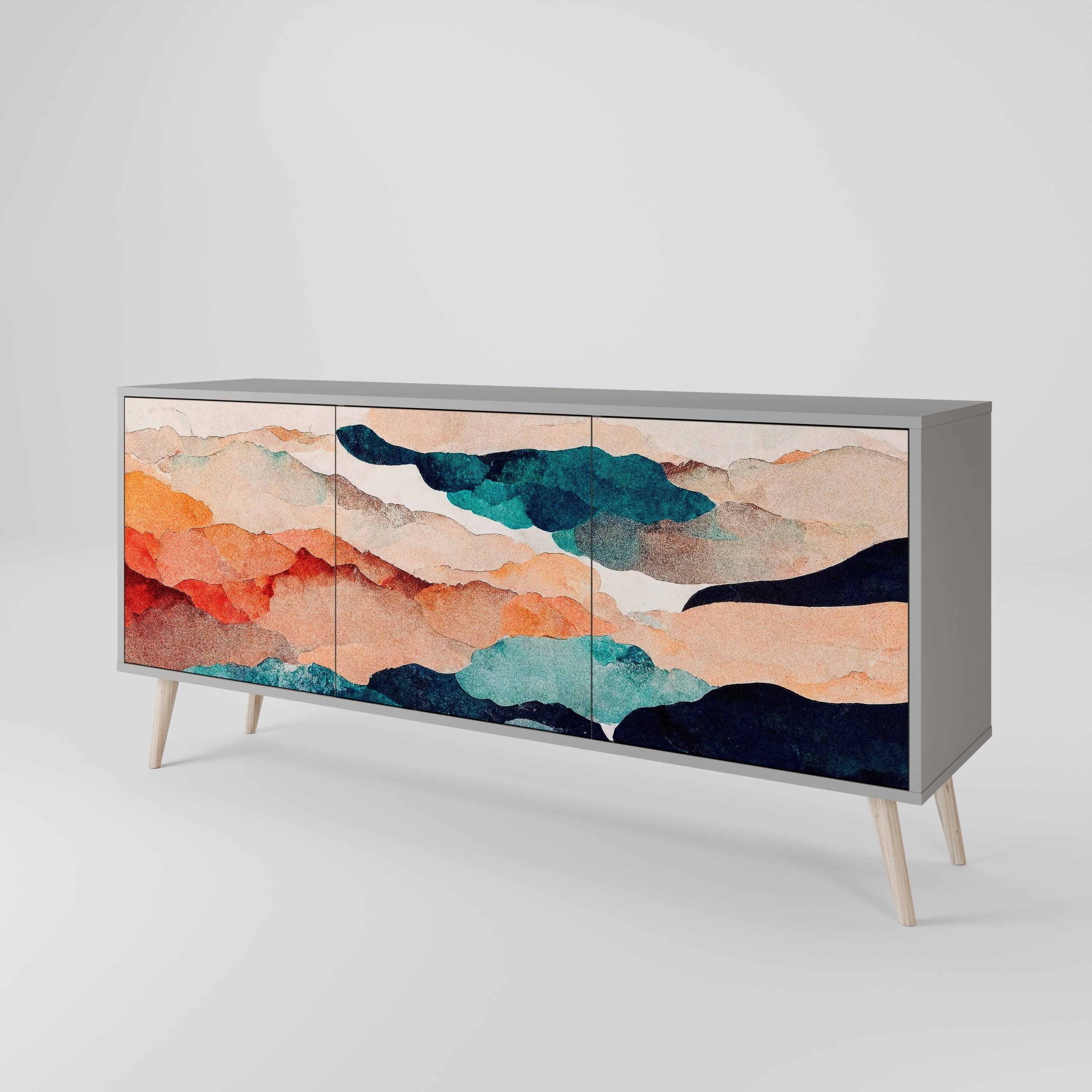 ABSTRACT LANDSCAPE 3-Door Sideboard
