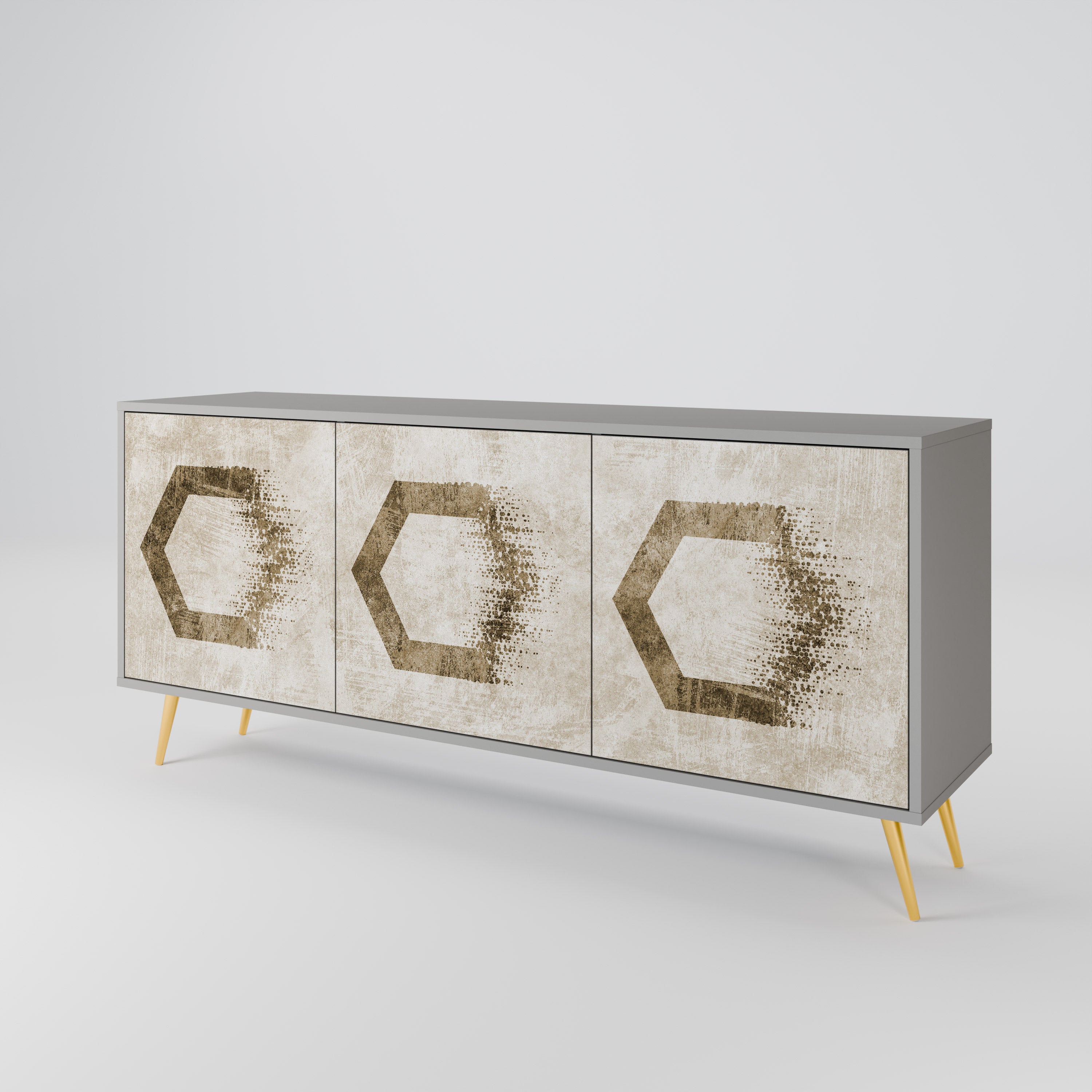 HEXAGONAL SHAPES 3-Door Sideboard
