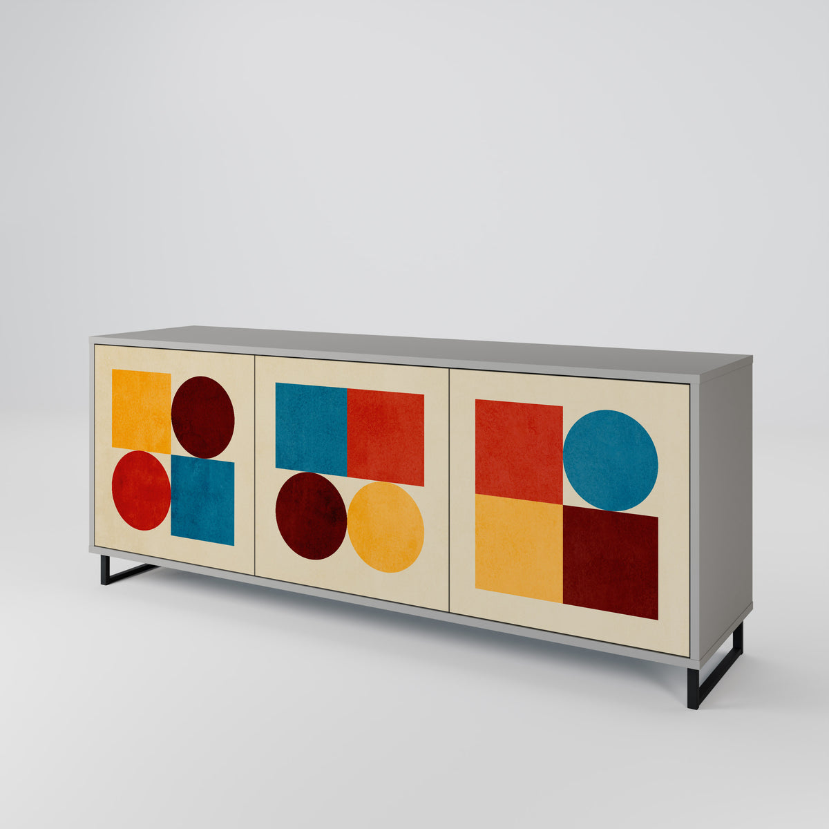 GEOMETRIC PUZZLE 3-Door Sideboard