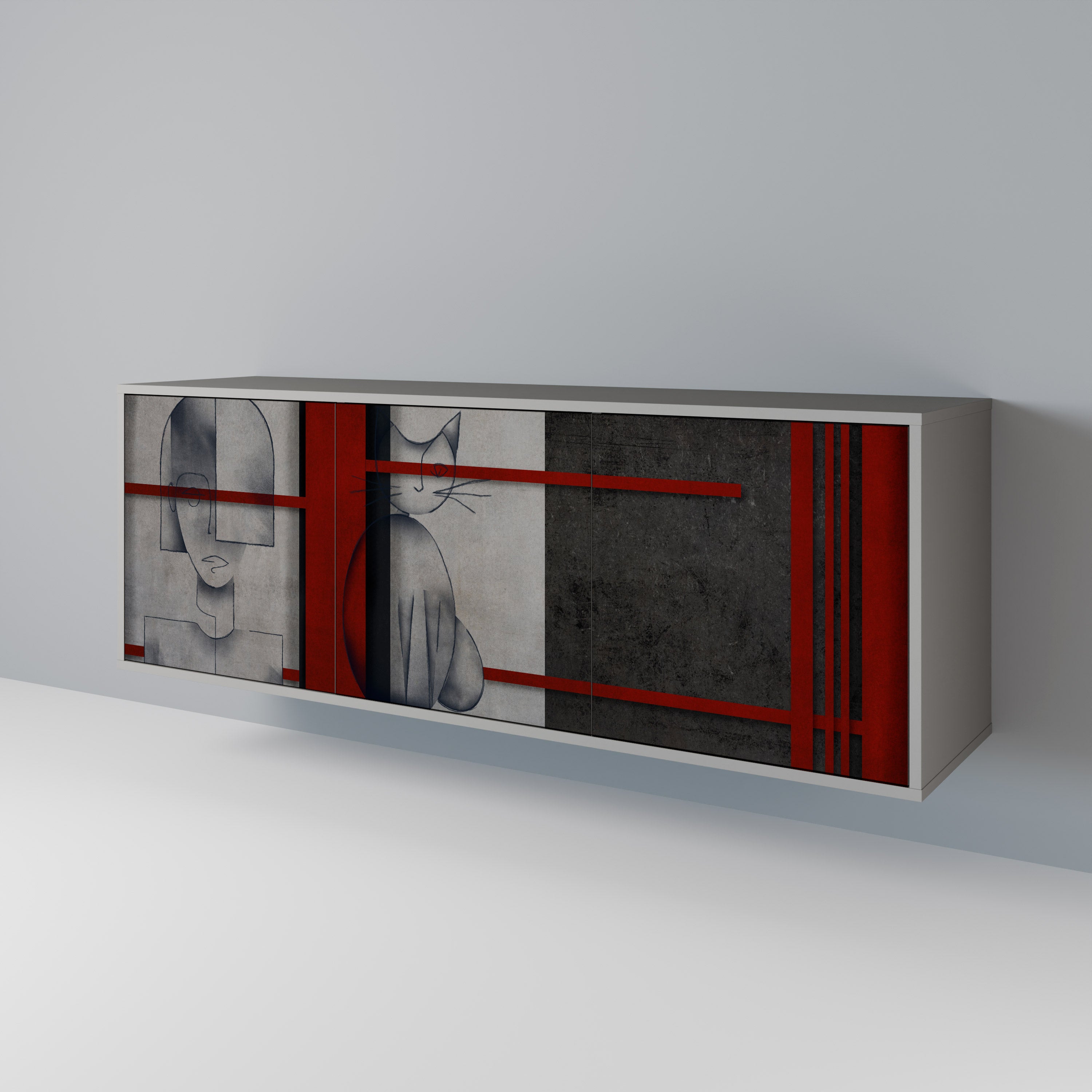 GRAY FIGURES Aparador de 3 Puertas