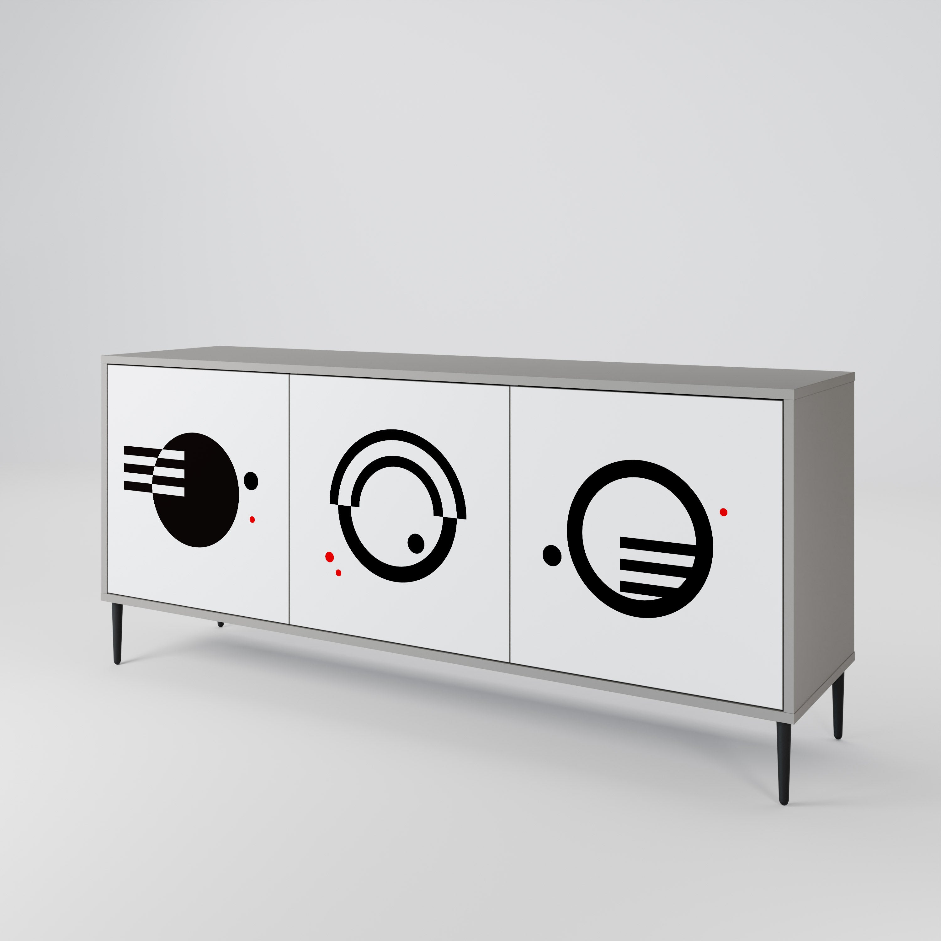 BLACK AND WHITE COMBINATION 3-Door Sideboard